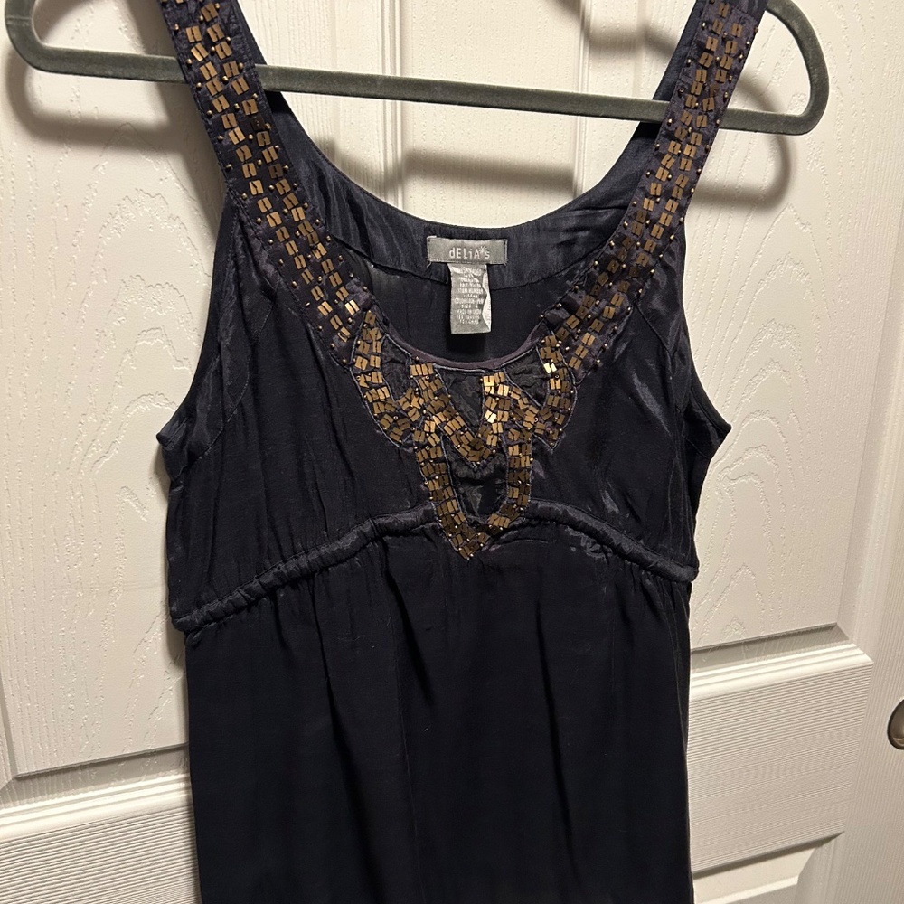 Large blue Beaded top